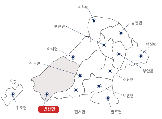 변산면 지도