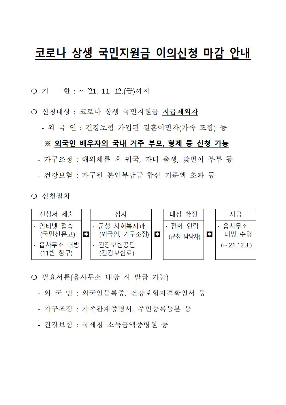 코로나 상생 국민지원금 이의신청 마감 안내(~21.11.12.) 1번째 이미지